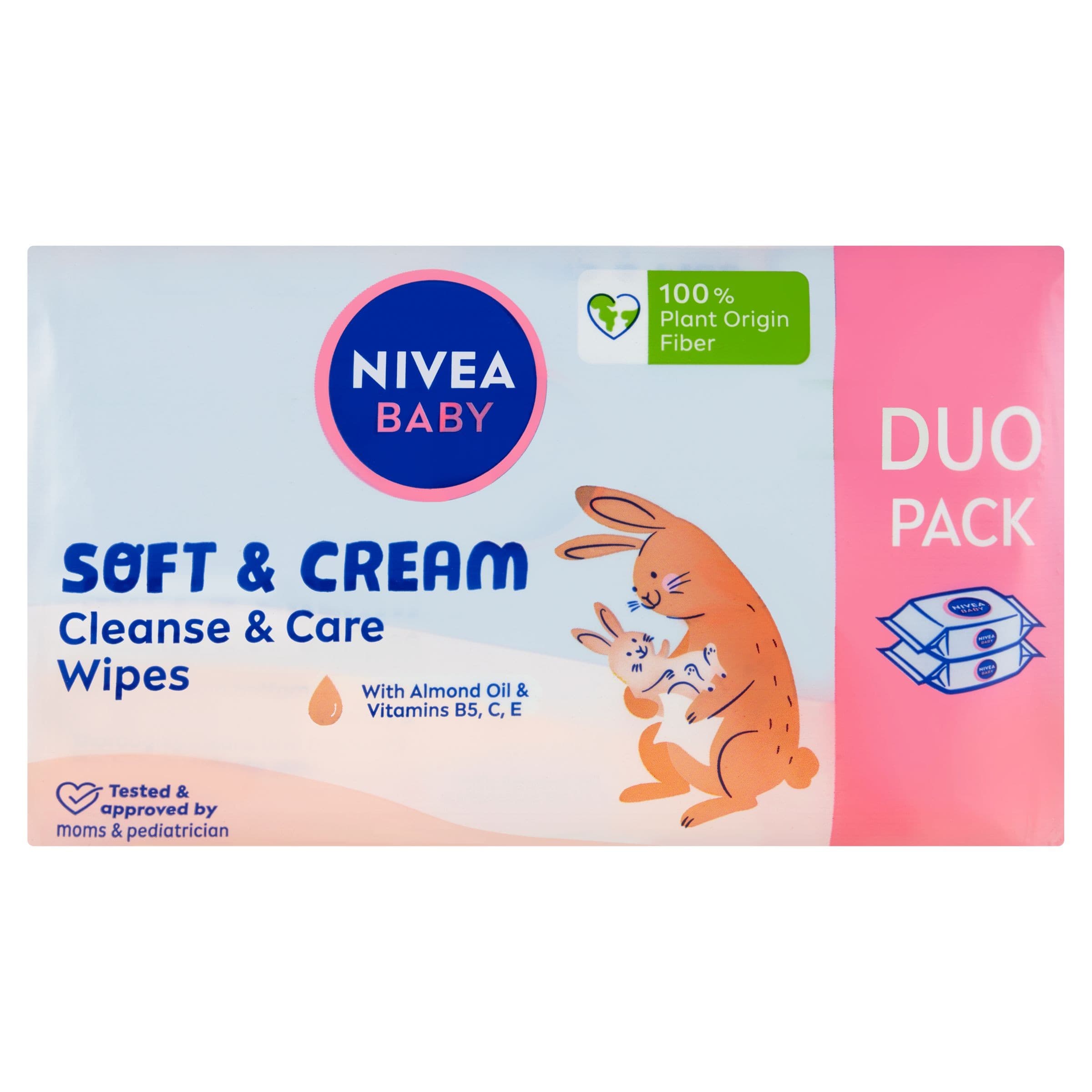 Nivea Baby Ubrousky Soft & Cream duopack 114 ks