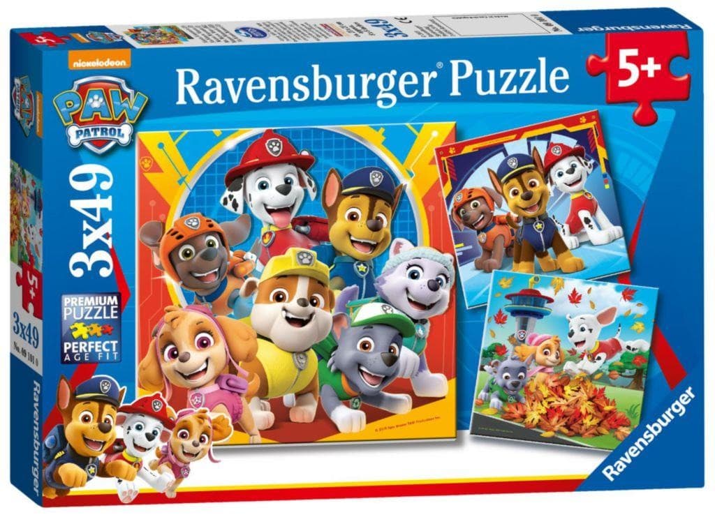 Ravensburger puzzle 050482 Tlapková patrola - Hrátky v listí 3x49 dílků