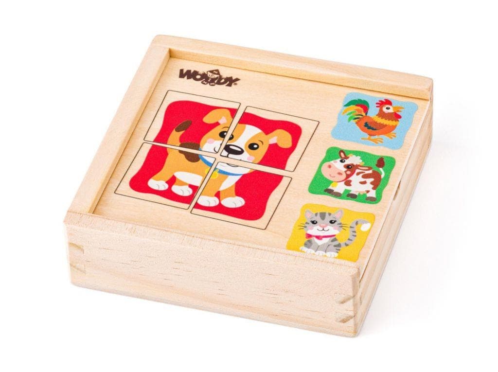 Woody Minipuzzle - Zvířátka v dřevěné krabičce