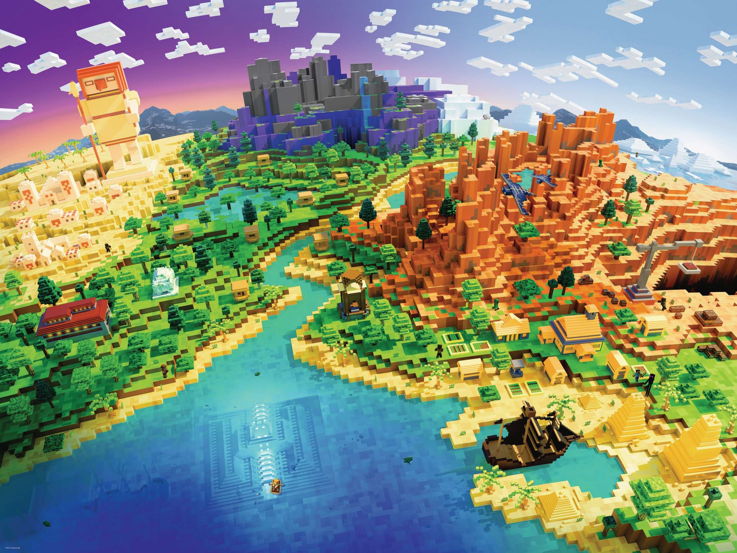 Ravensburger puzzle 120004332 Minecraft: Svět Minecraftu 1500 dílků