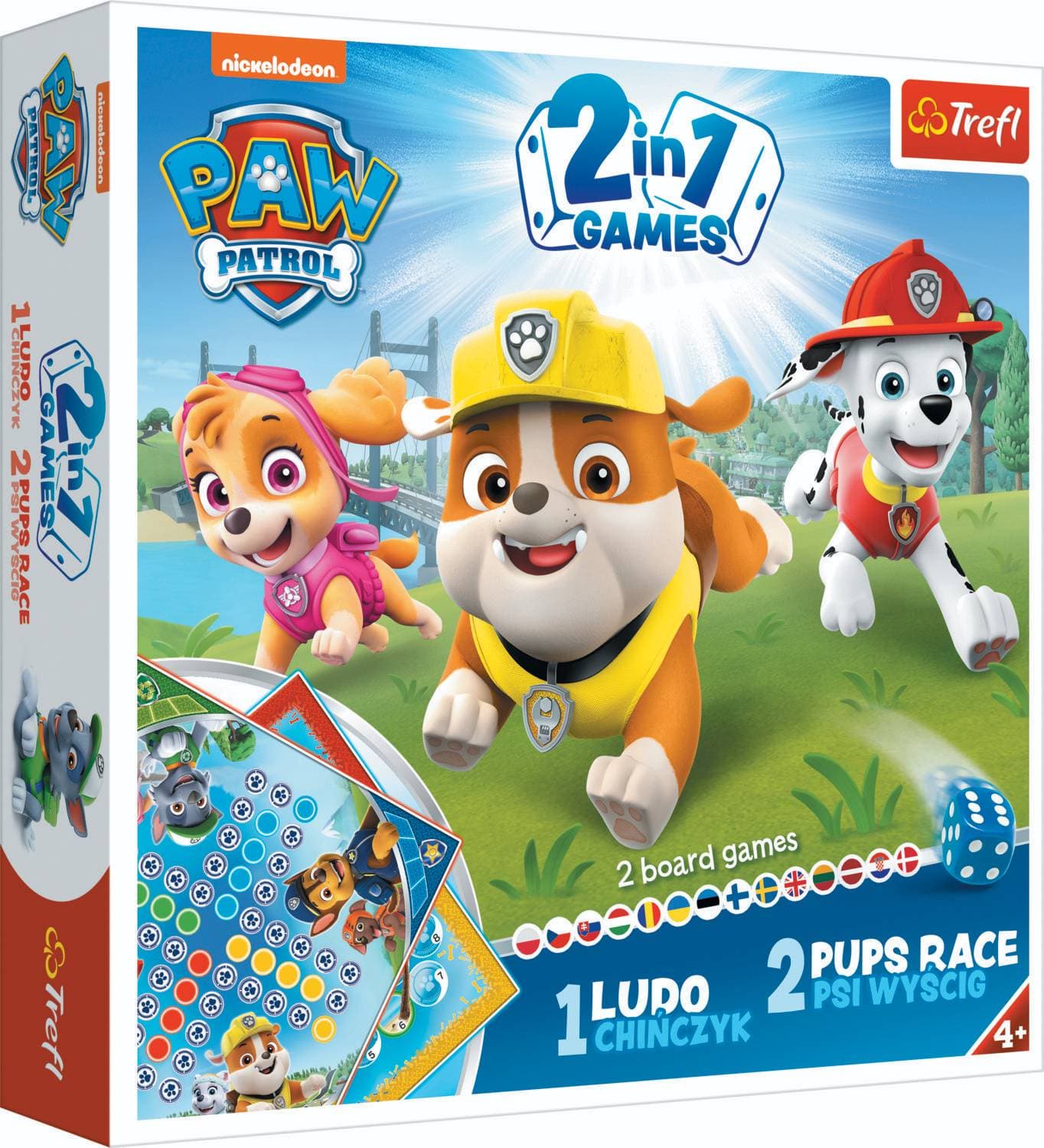 Trefl Člověče, nezlob se a Závod štěňat Paw Patrol, společenská hra 2v1