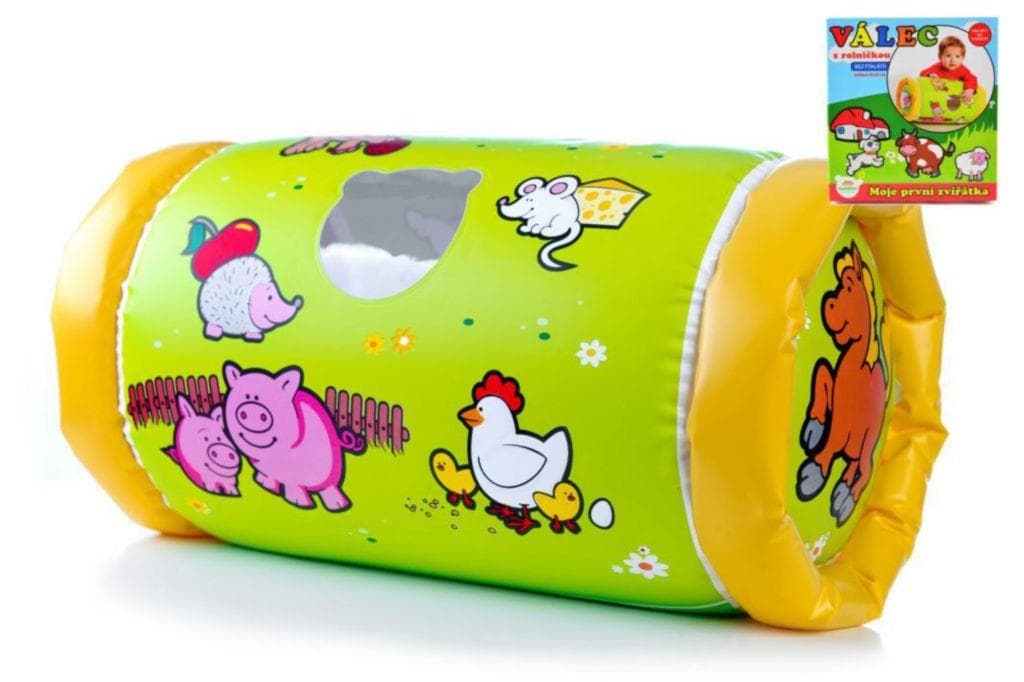 Teddies Válec s rolničkou nafukovací Moje první zvířátka