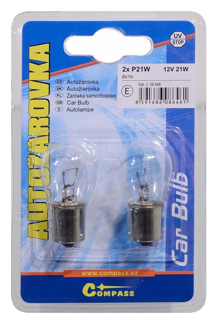 Autožárovka 12V P21W 21W Ba15s blister 2ks