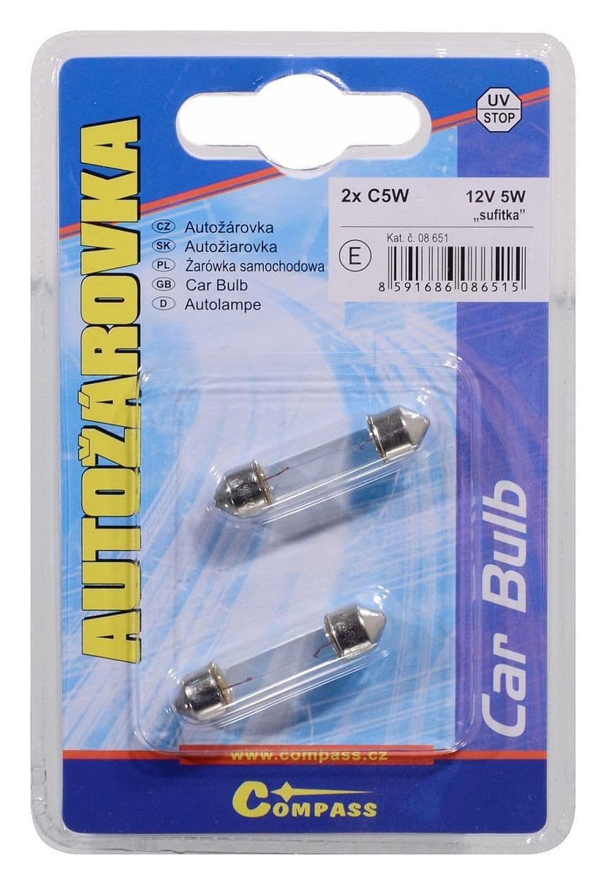 Autožárovka 12V C5W 5W sufit blister 2ks