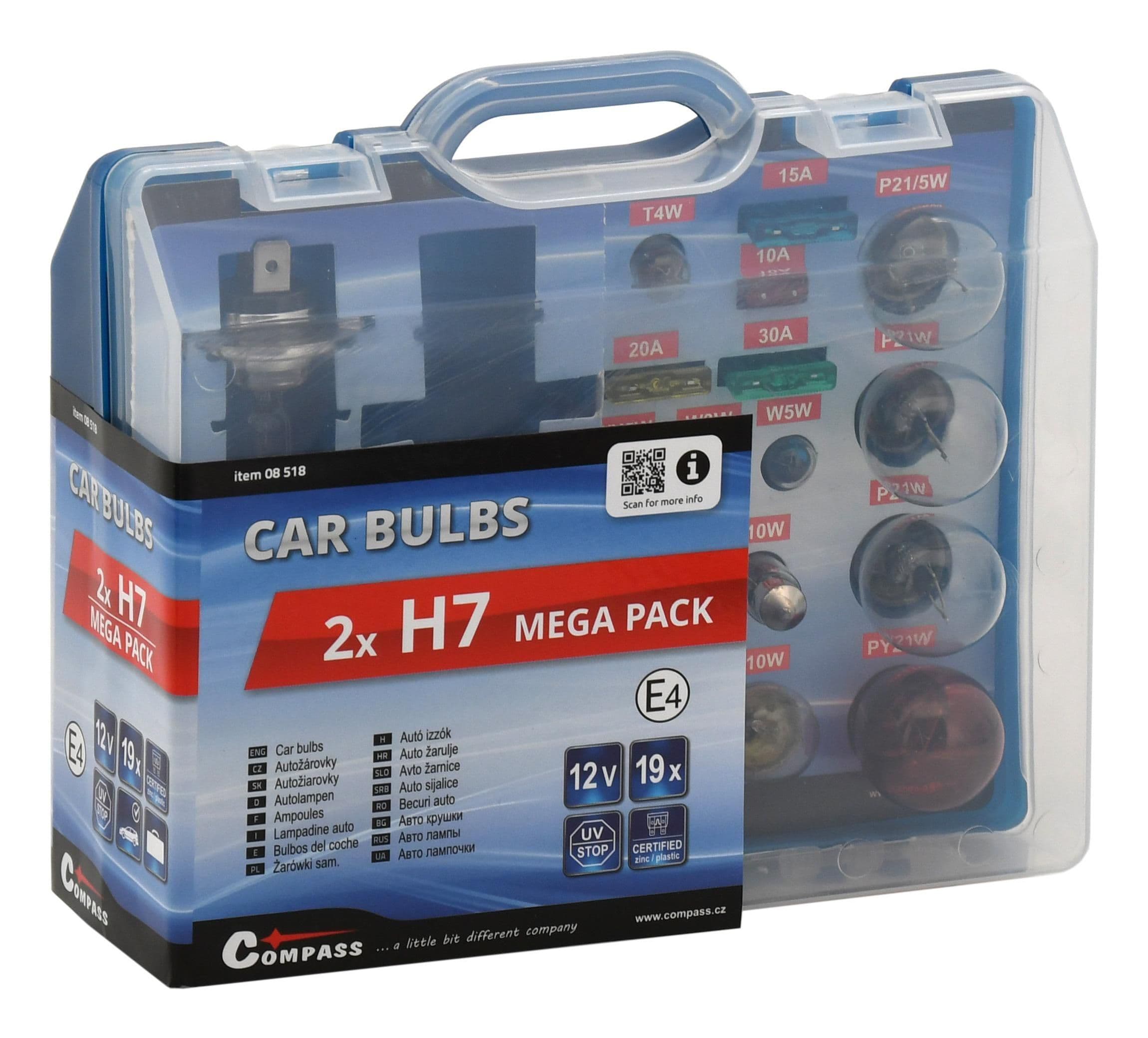 Autožárovky 12V servisní box MEGA H7+H7+pojistky