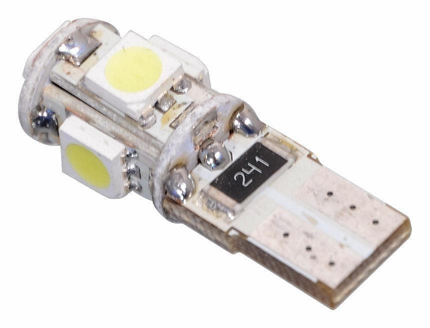 Compass Žárovka 5 SMD LED 12V T10 s rezistorem Can-Bus ready bílá
