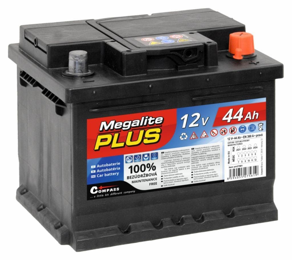 Autobaterie MEGALITE PLUS 12V 44Ah 360A