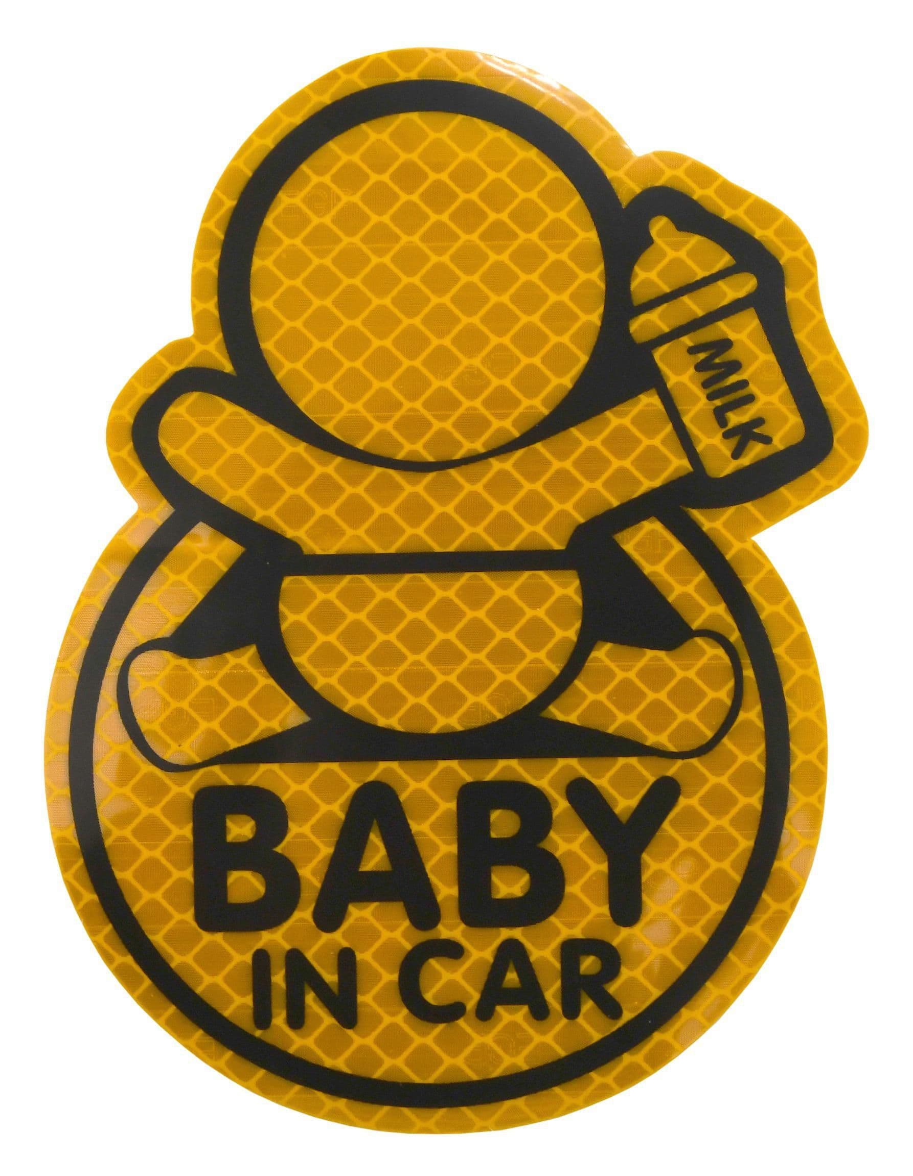 Compass Dekor samolepící reflexní Baby in car žlutý 1 ks