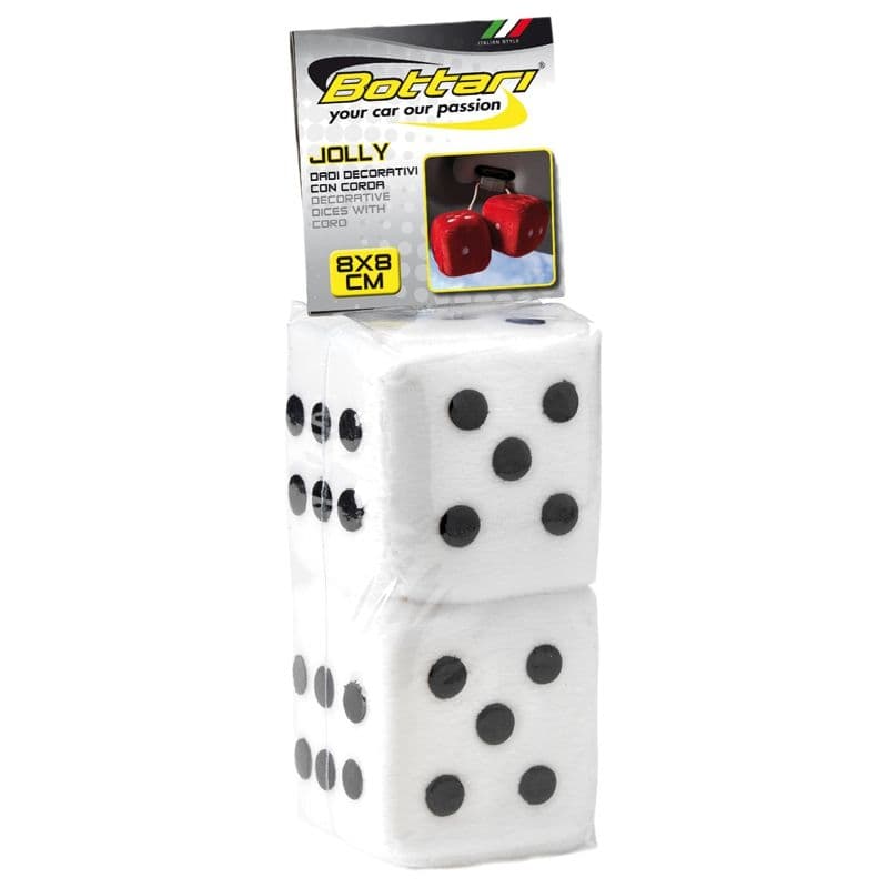 Dekorace kostky Jolly bílé 8x8cm