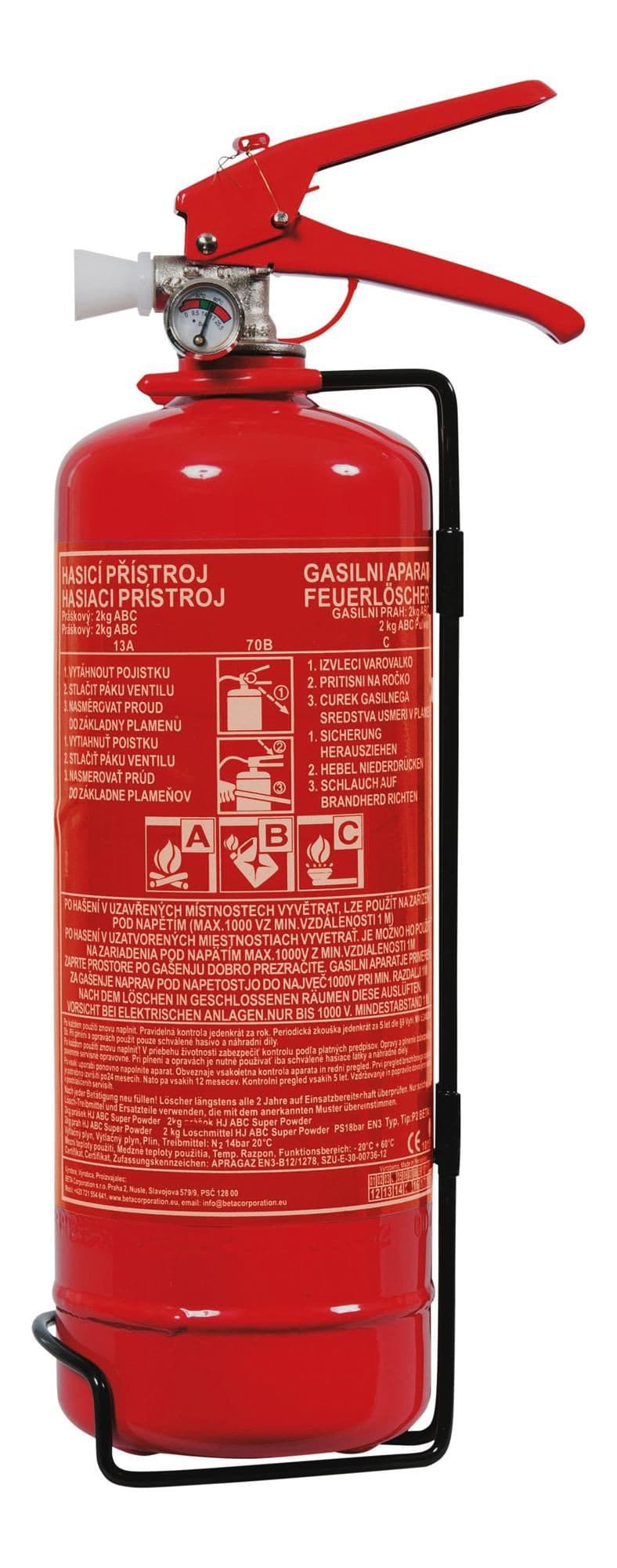 Hasící přístroj práškový ABC 2 kg