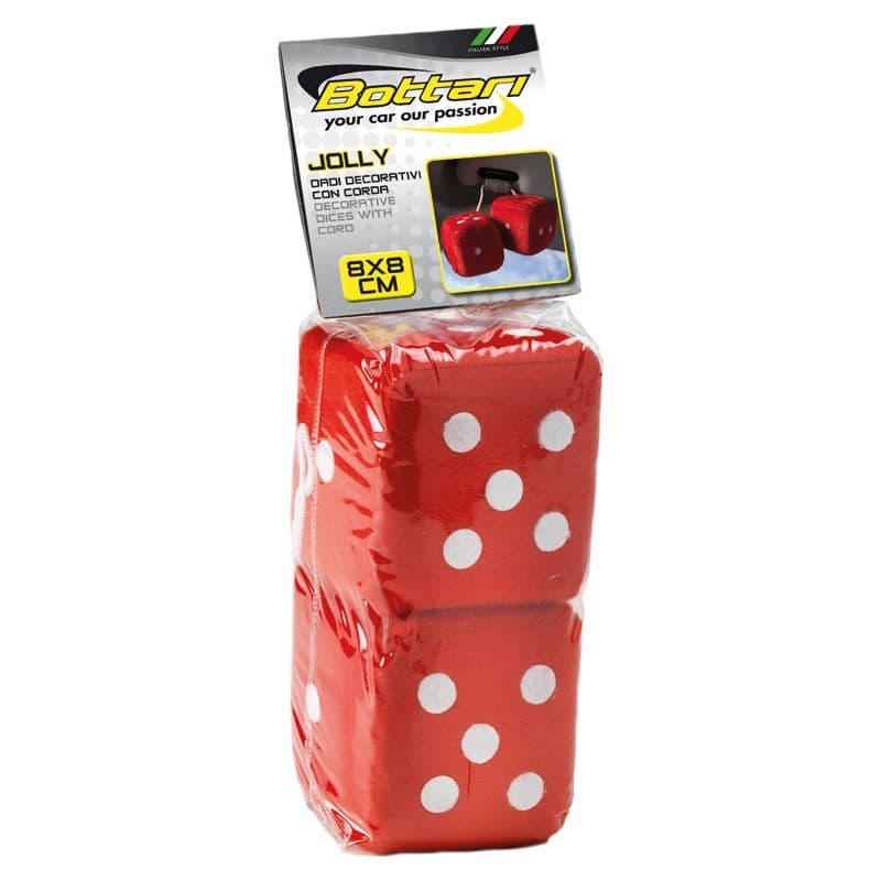 Dekorace kostky Jolly červené 8x8 cm
