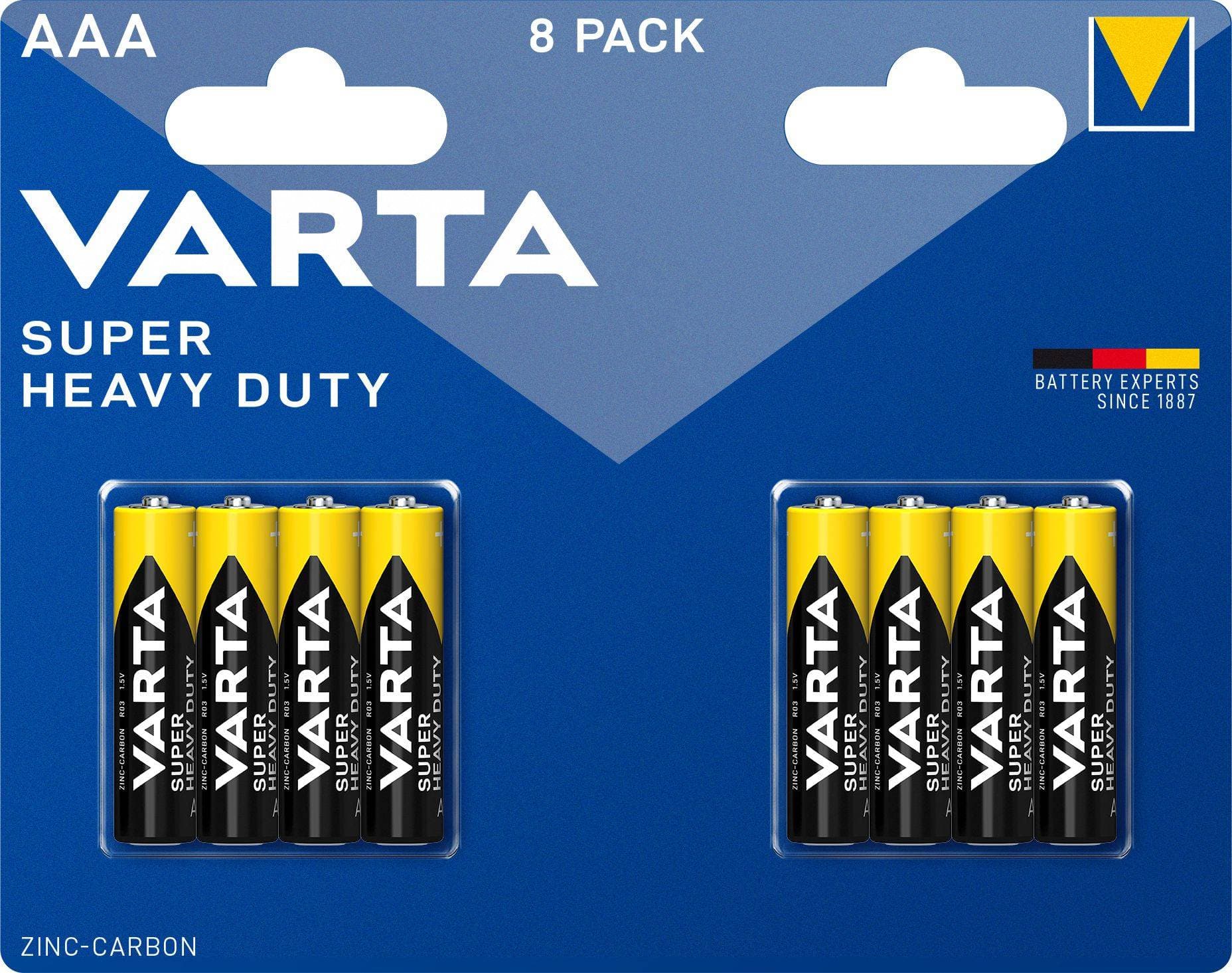 Zinko-uhlíkové baterie Varta Superlife 8 ks AAA