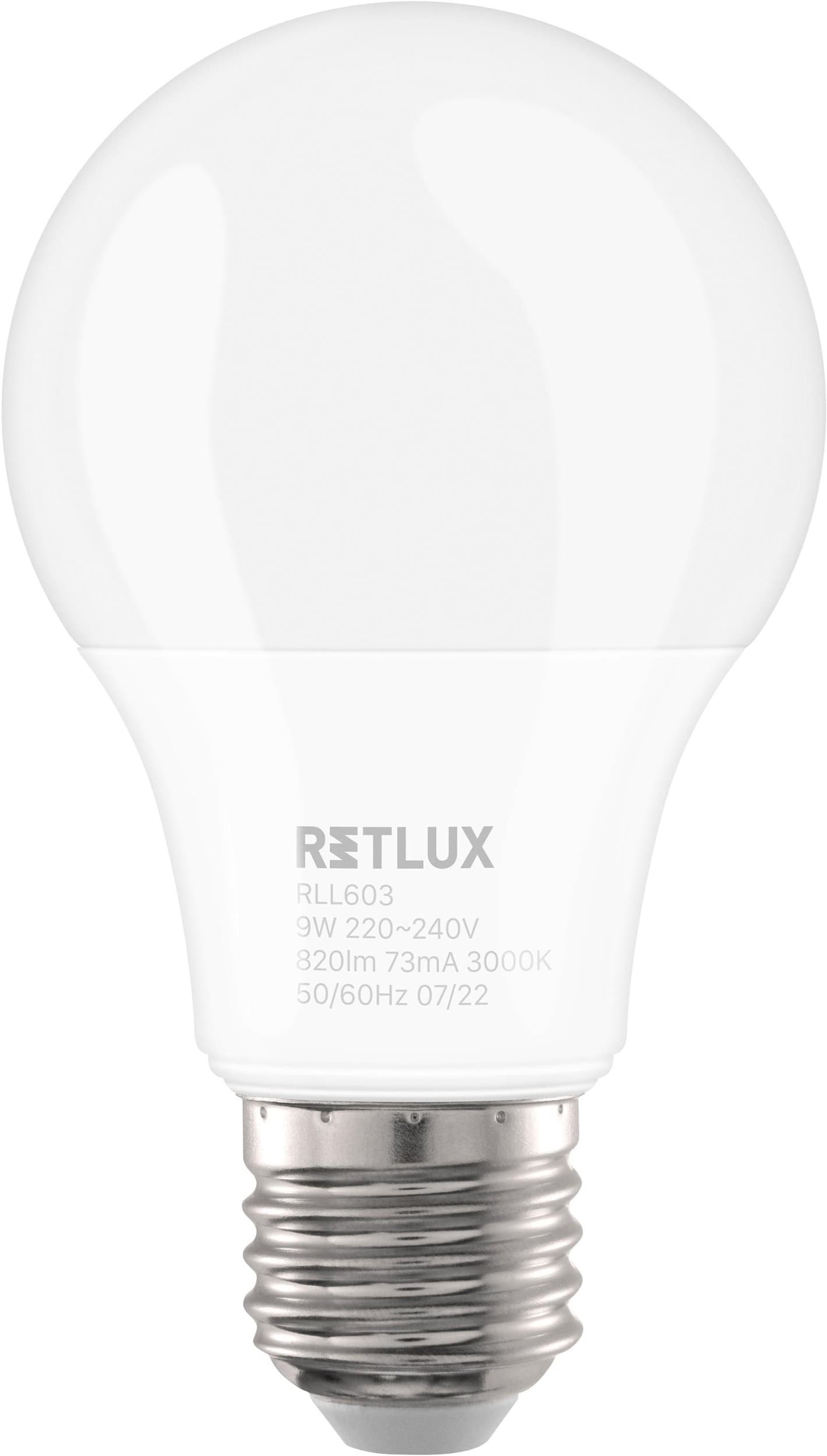 Retlux Led žárovka RLL 603 A60 E27 bulb 9W WW D