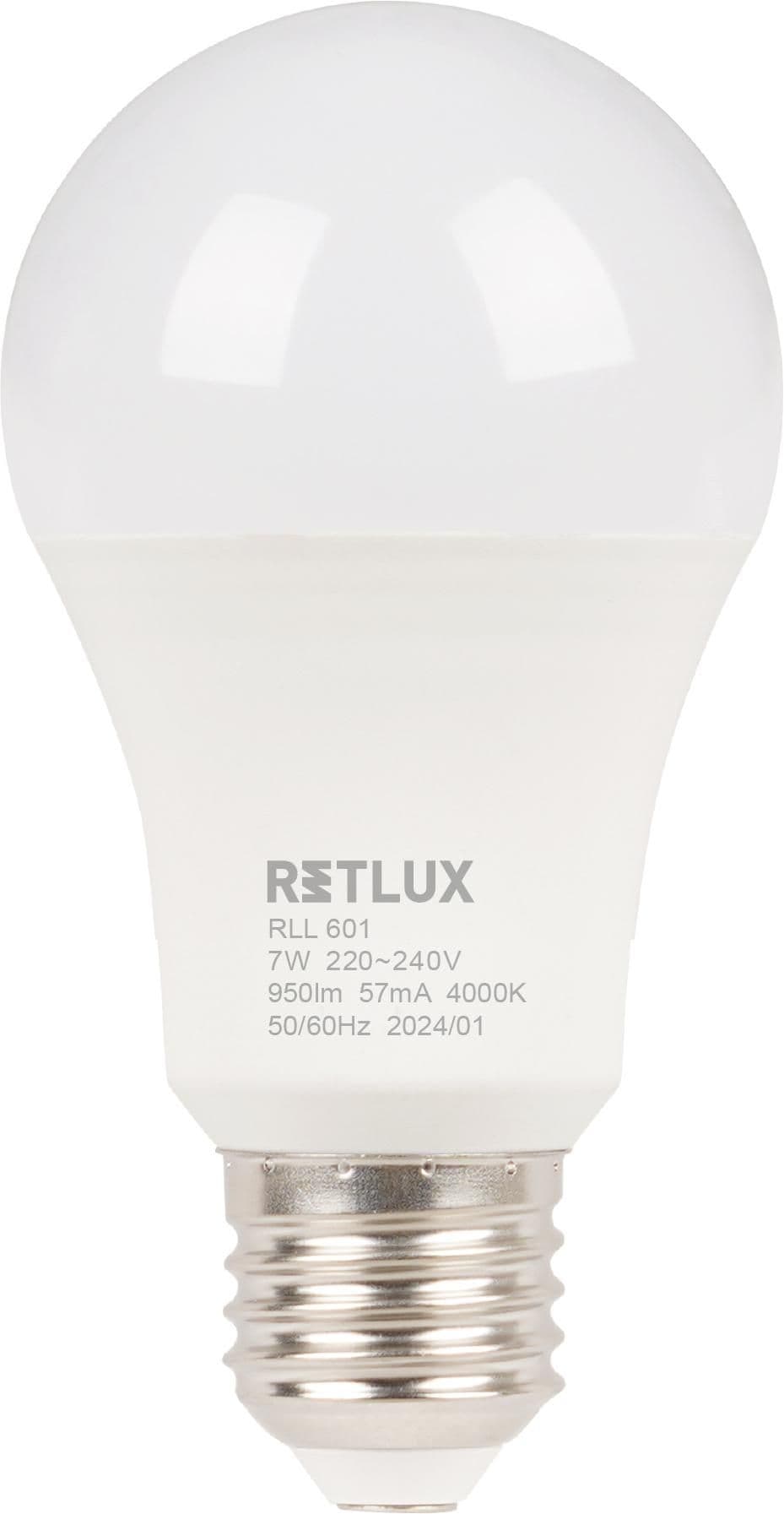 Retlux Led žárovka RLL 601 A60 E27 bulb 7W CW D