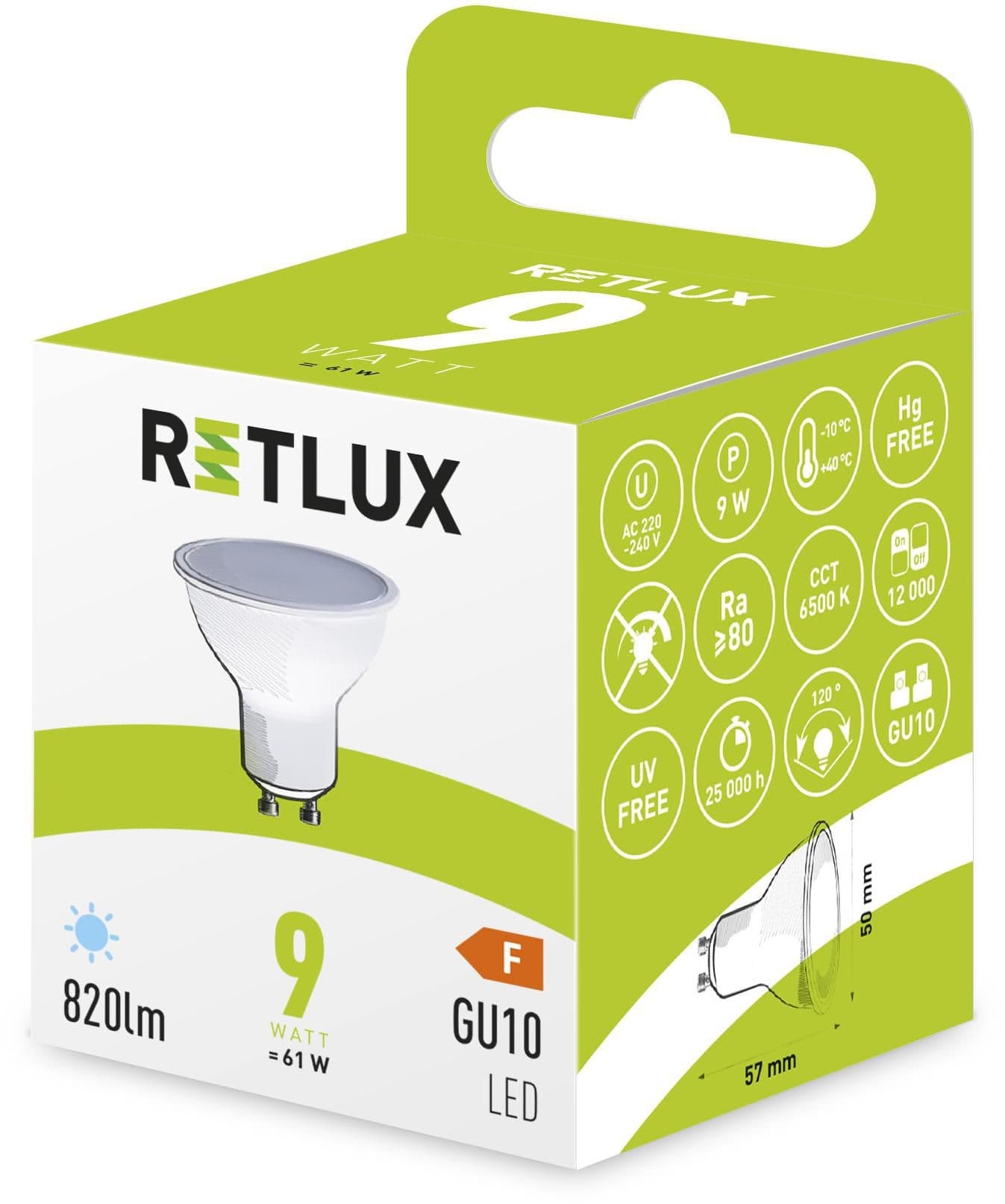 Retlux Led žárovka RLL 419 GU10 9W