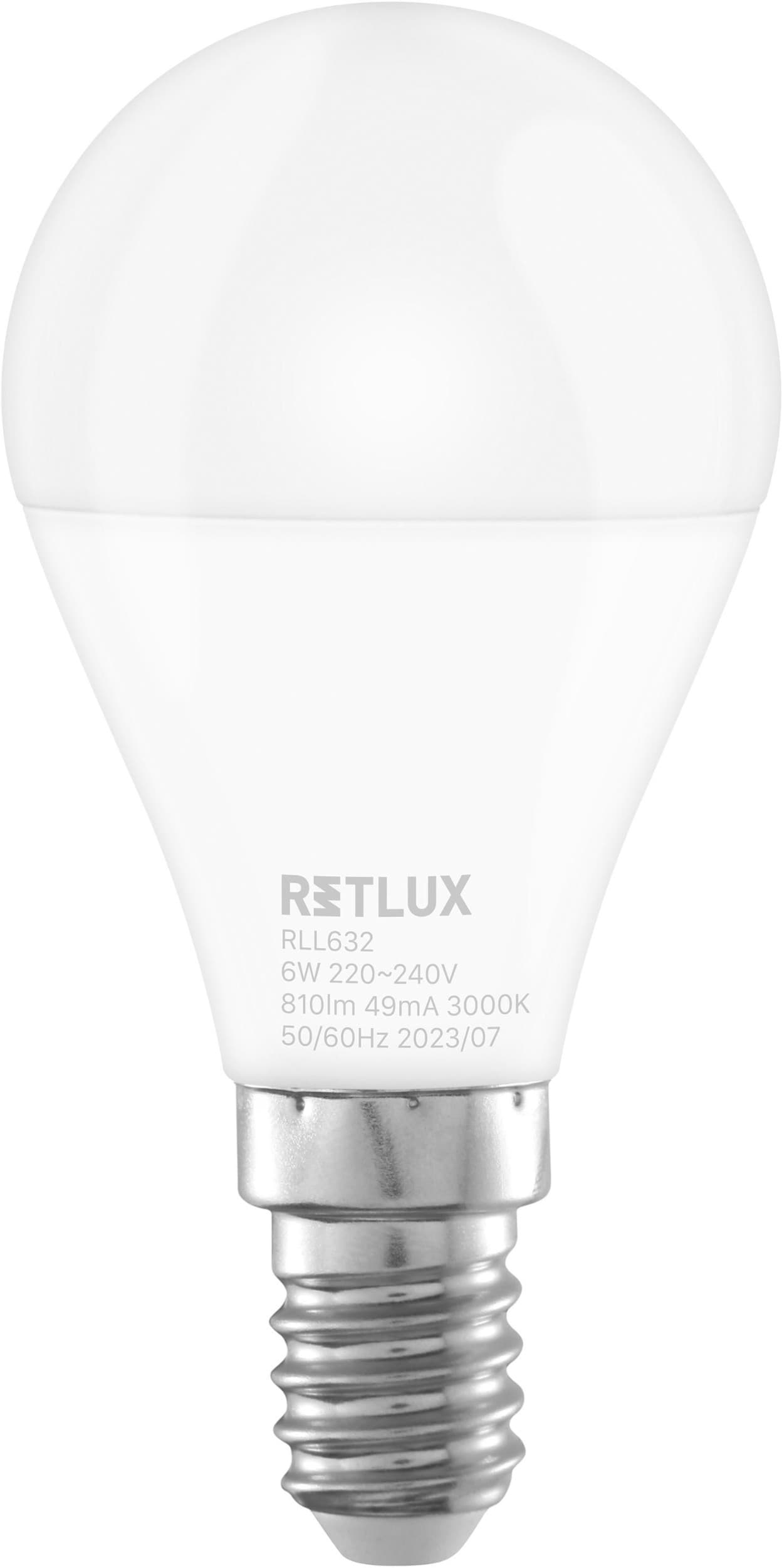 Retlux Led žárovka RLL 632 G45 E14 miniG 6W WW D