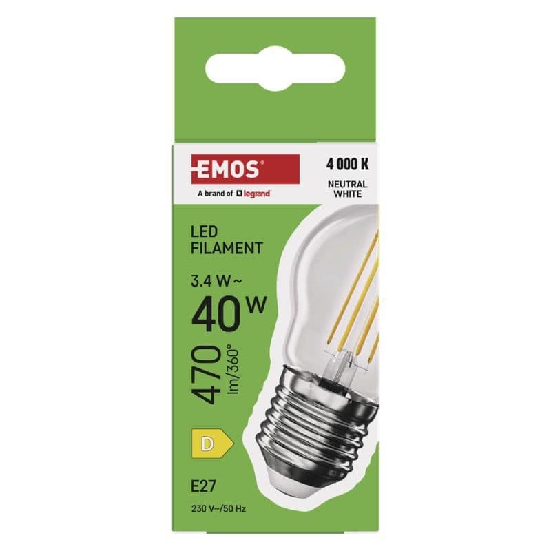 Emos LED FLM MINI GL 3,4W(40W) 470lm E27 NW