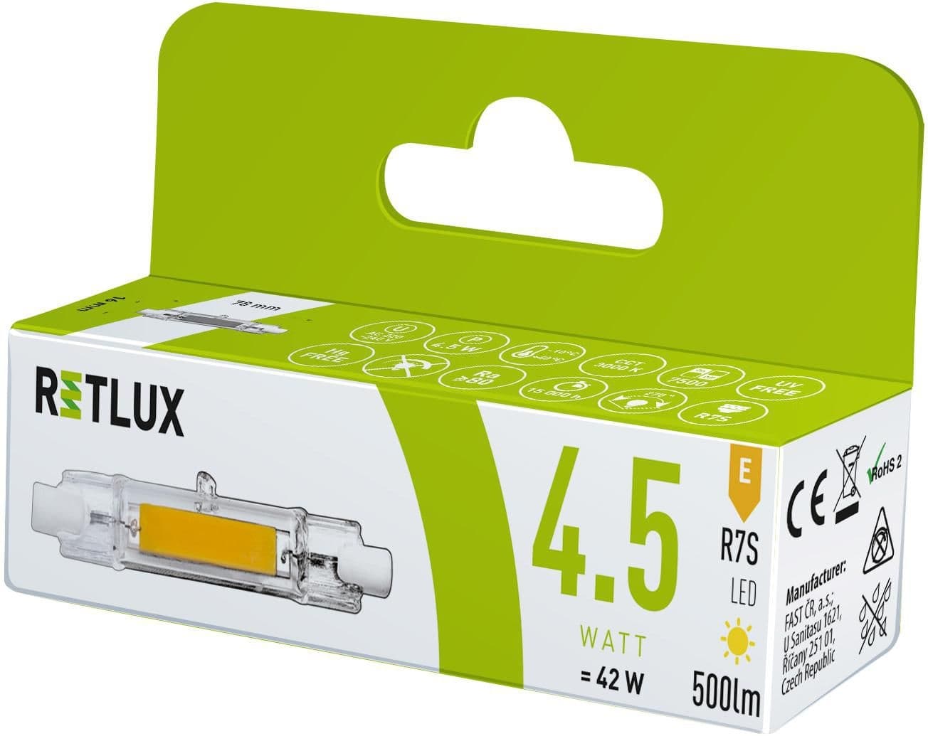 Retlux Led žárovka R7S 4,5W RLL457 J78