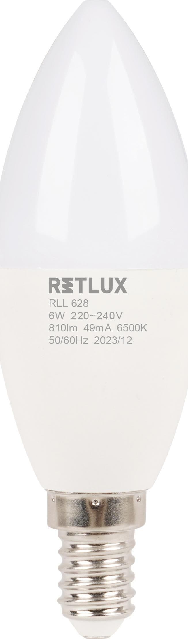 Retlux Led žárovka RLL 628 C37 E14 candle  6W DL D