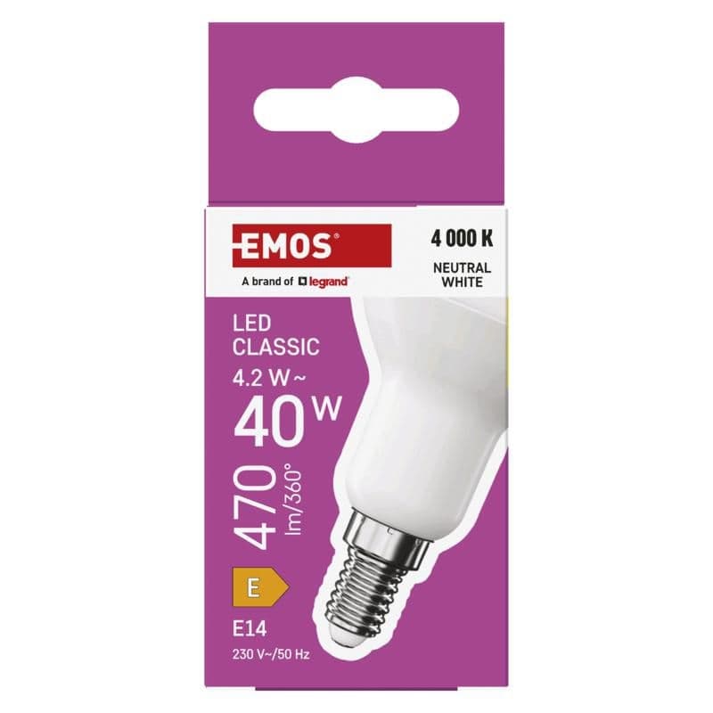 Emos LED CLS R50 4,2W(40W) 470lm E14 NW