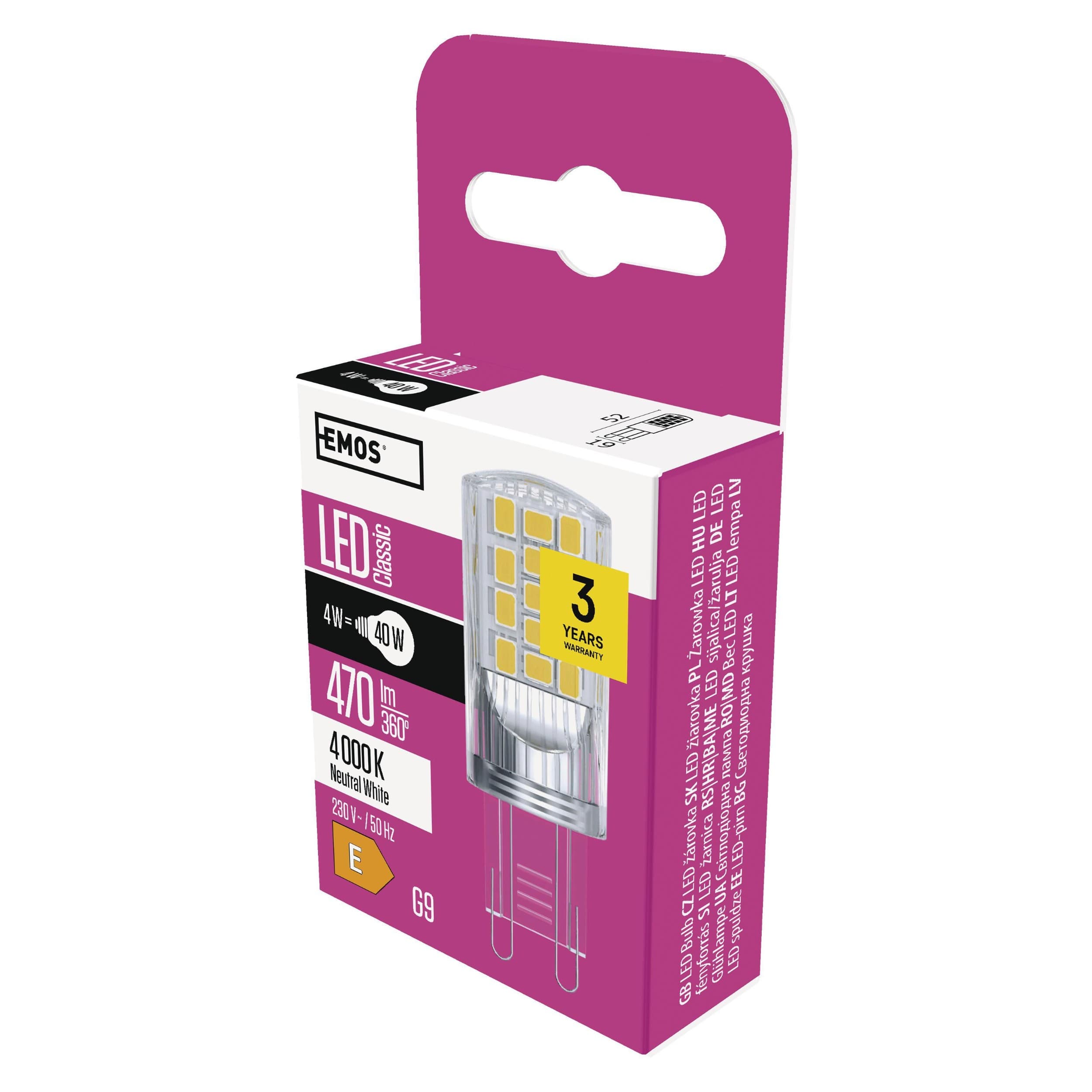 Emos LED žárovka classic JC 4W G9 neutrální bílá