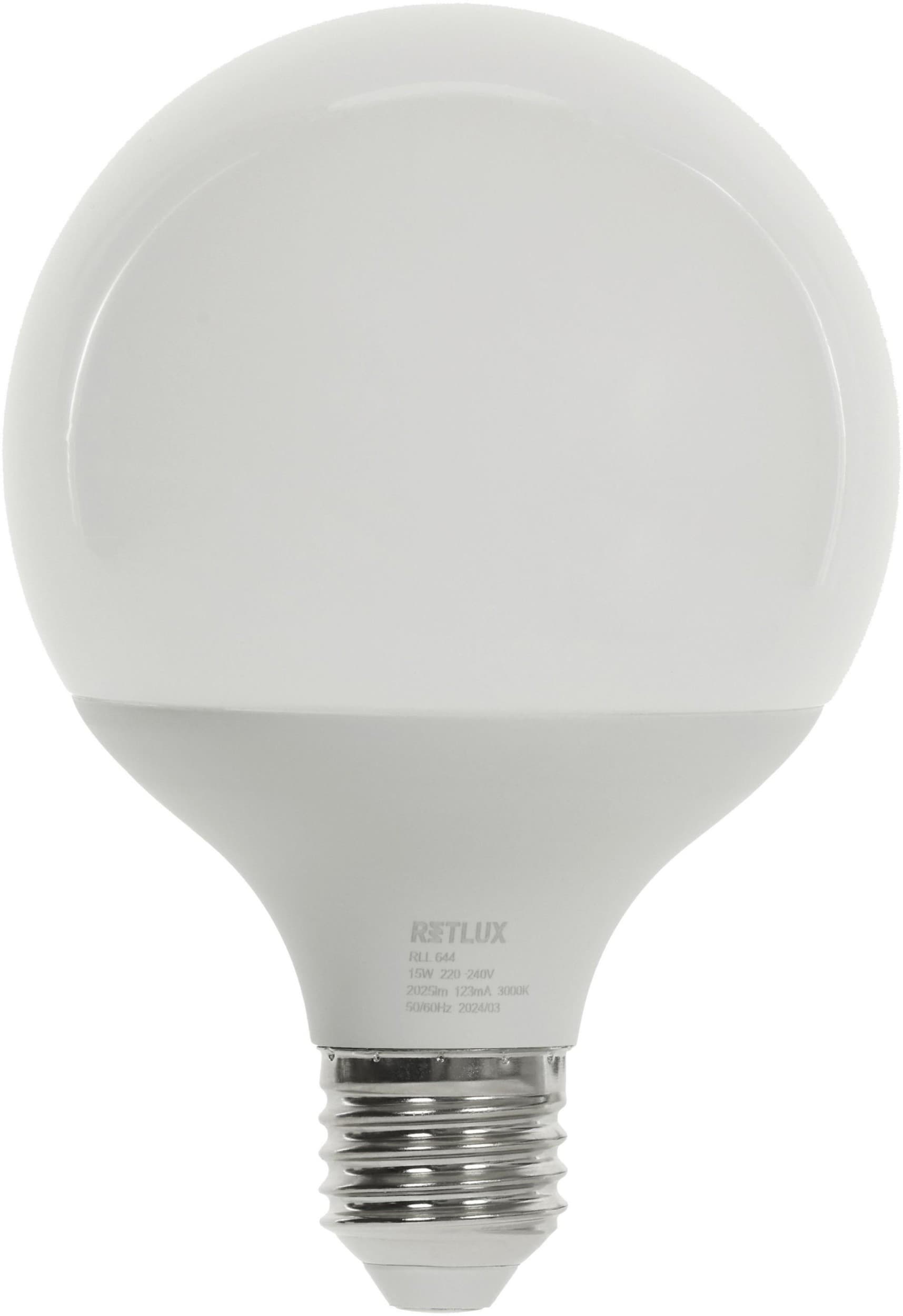 Retlux Led žárovka RLL 644 G95 E27 bigG 15W WW