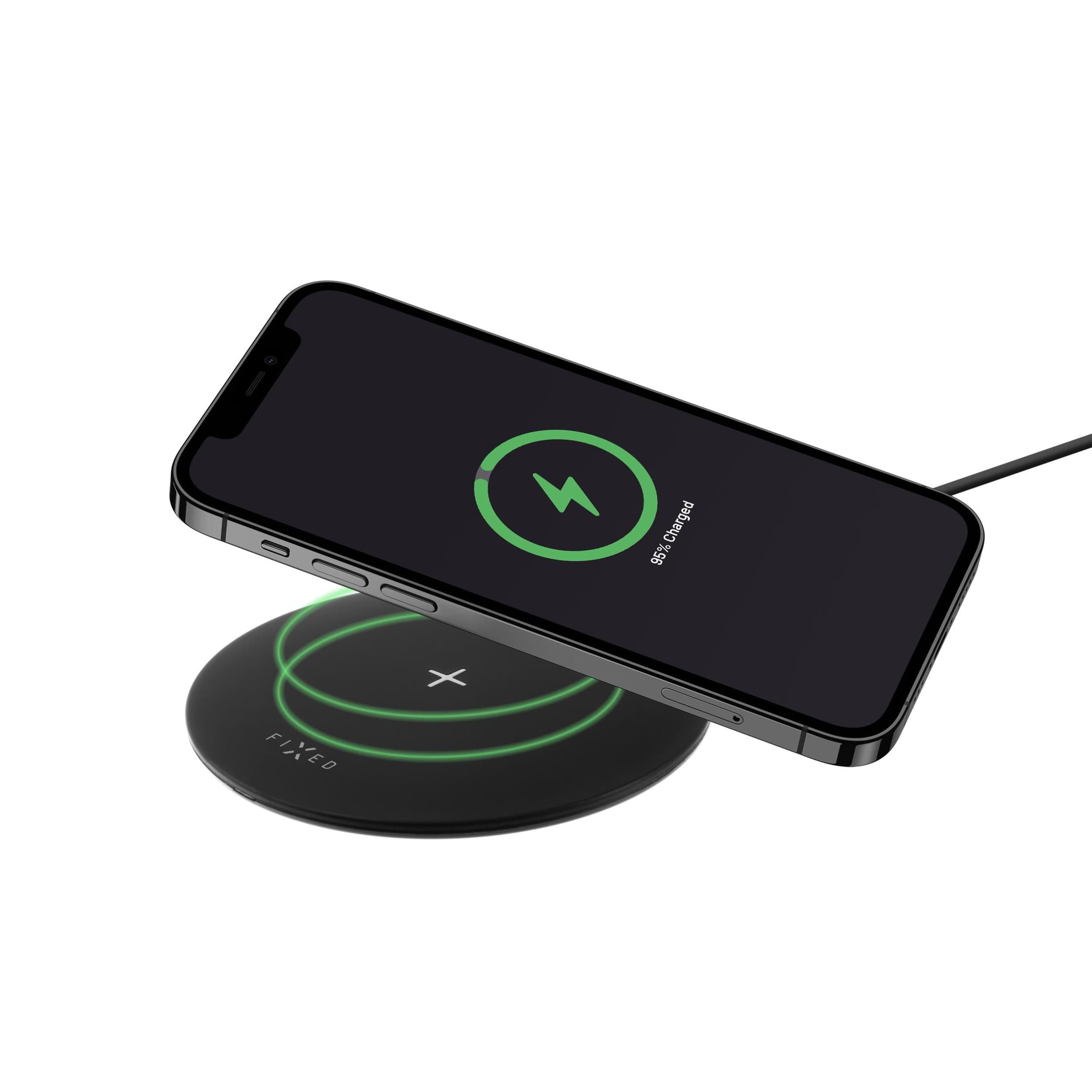 Fixed Podložka pro rychlé bezdrátové nabíjení 15W černá
