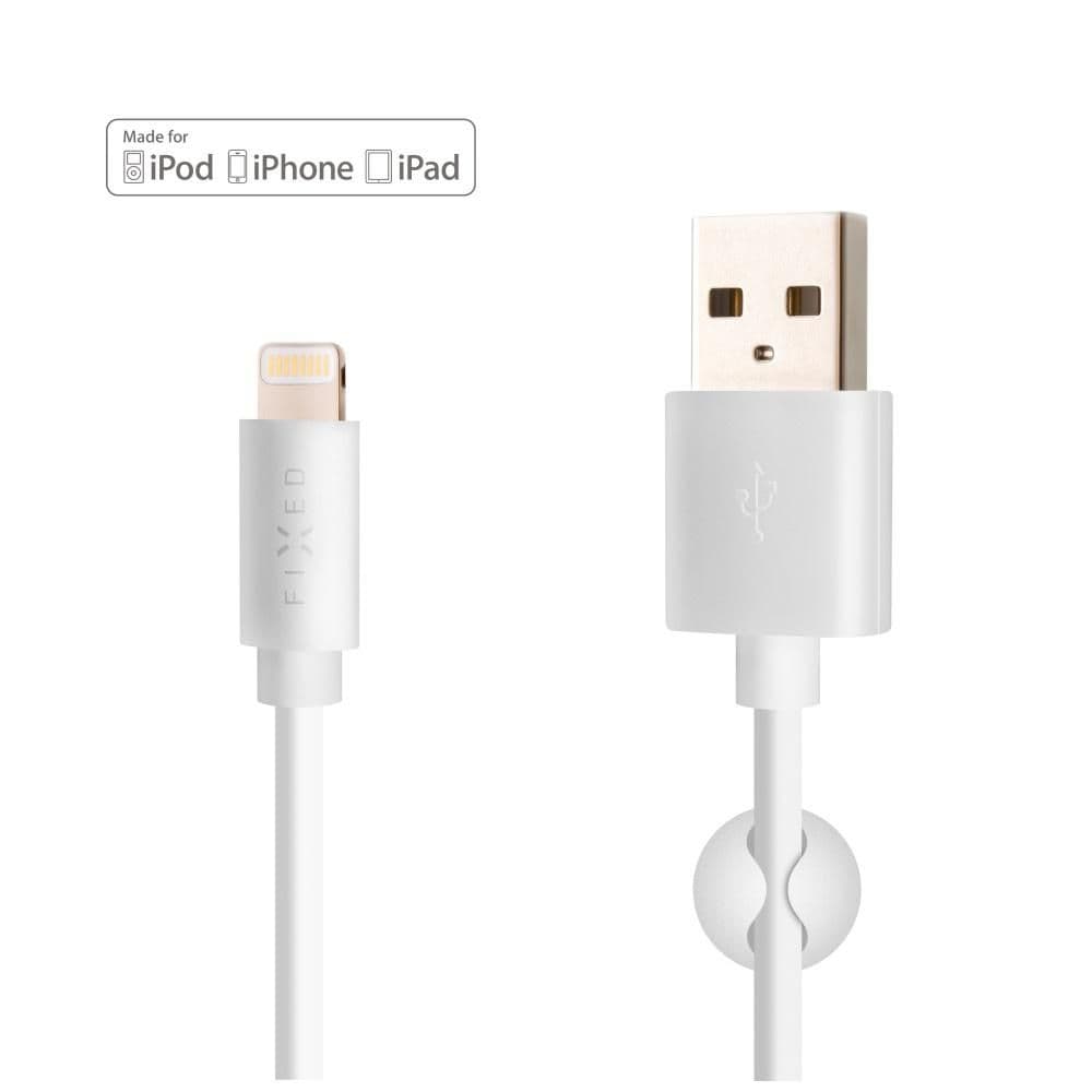 Fixed Datový a nabíjecí kabel s konektorem Lightning, MFI certifikace, 2,4A, bílý