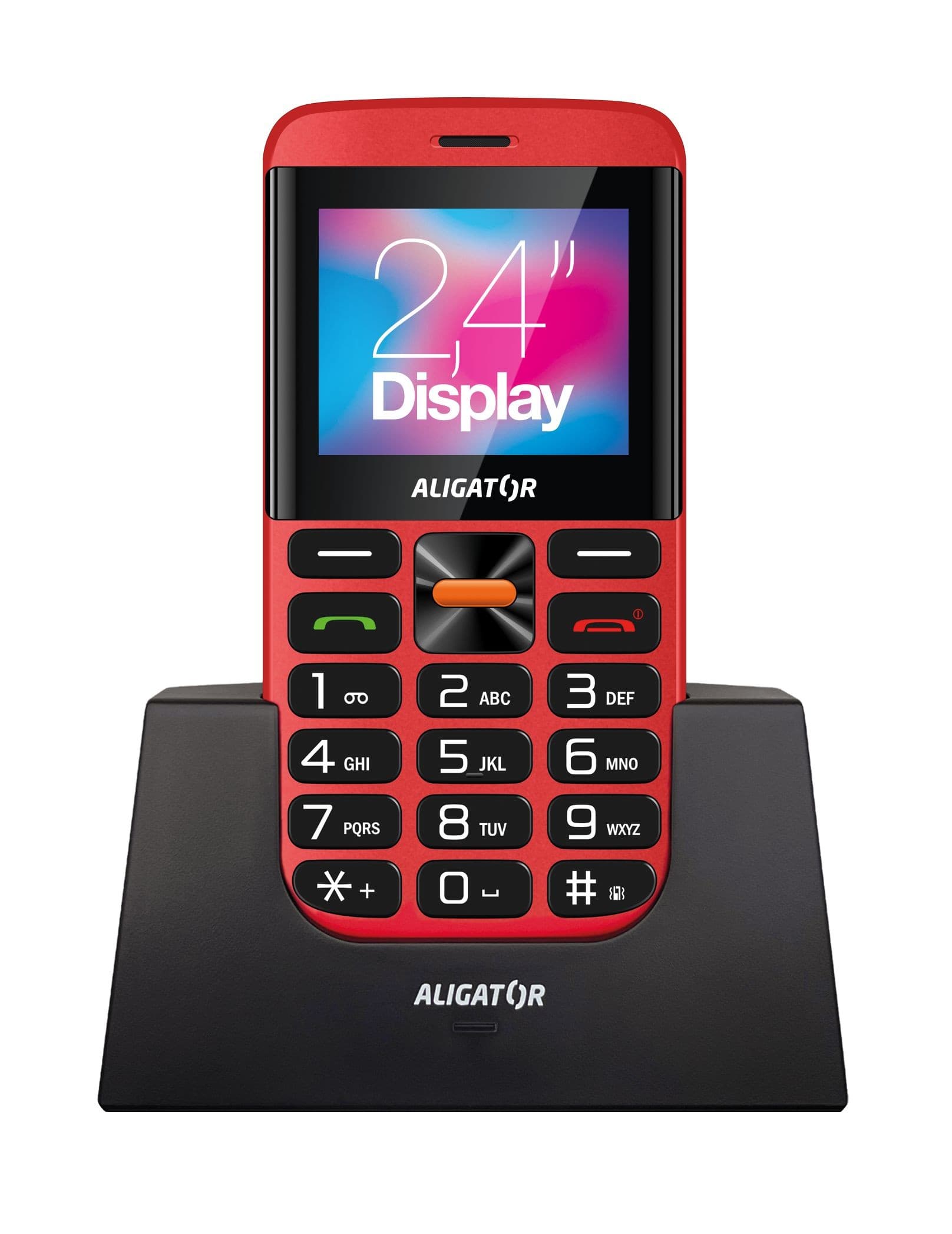 Aligator Seniorský telefon A910 ČERV +ST.NAB.