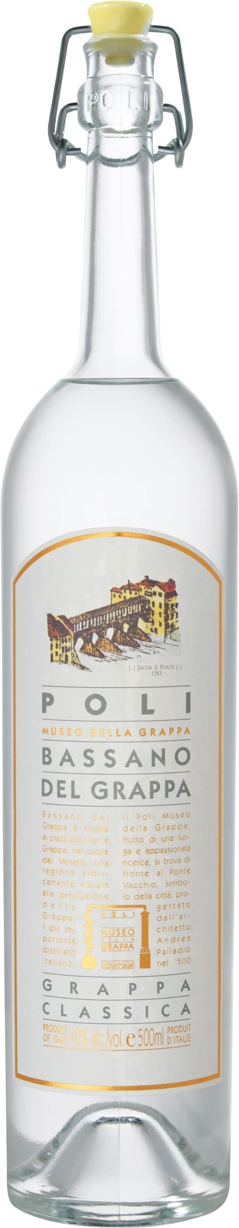 Grappa Jacopo Poli Bassano Classica 40% 0,5l