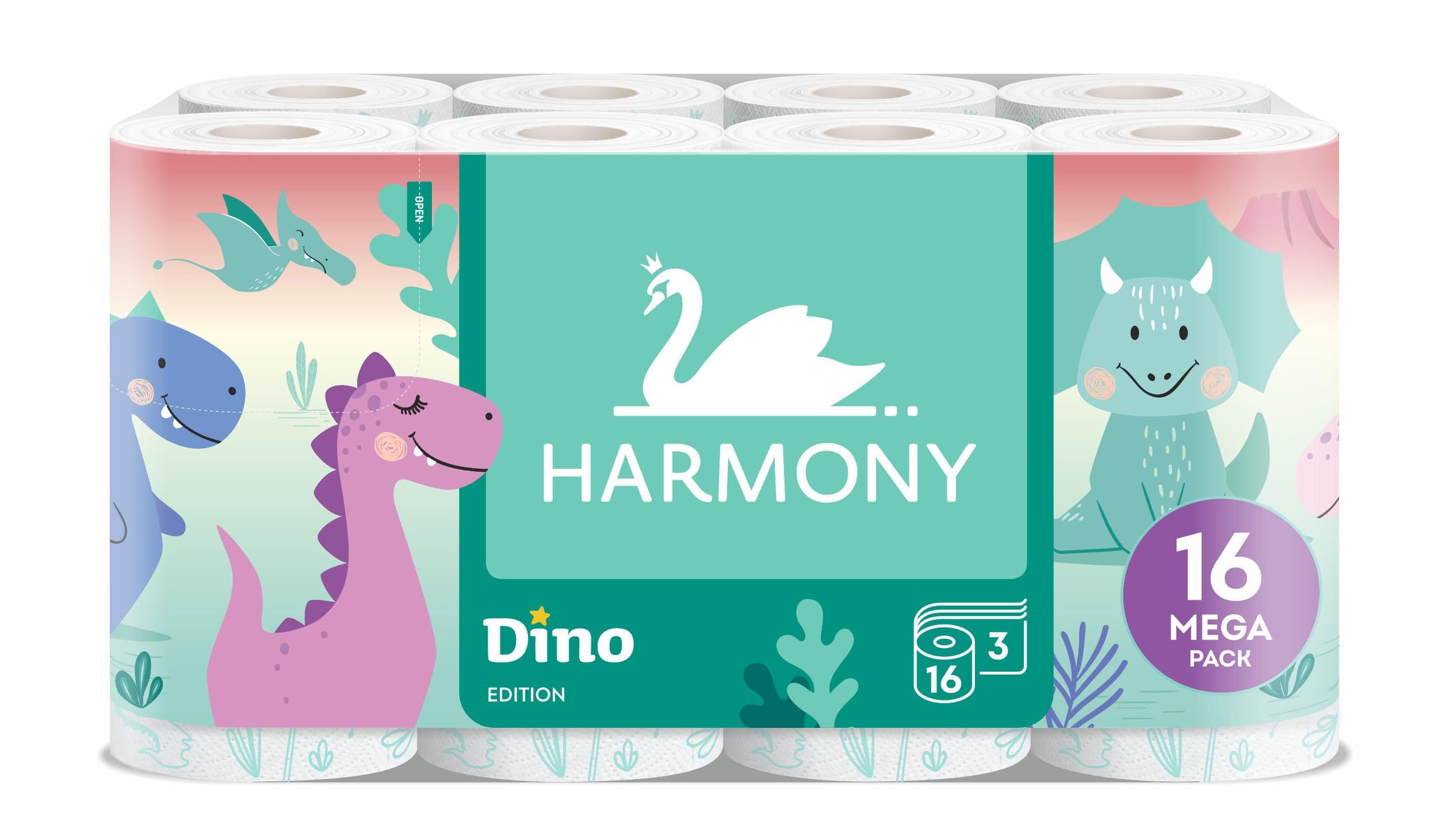 Harmony Dino toaletní papír 3vrstvý 16 rolí