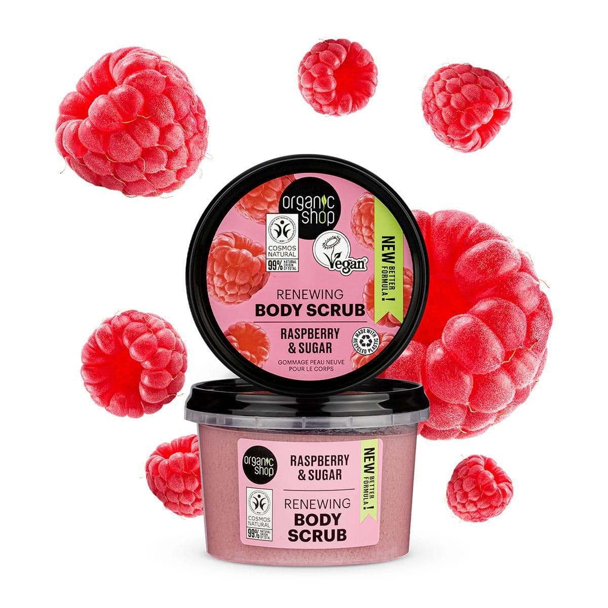 Organic Shop Obnovující tělový peeling Malina a cukr 250 ml