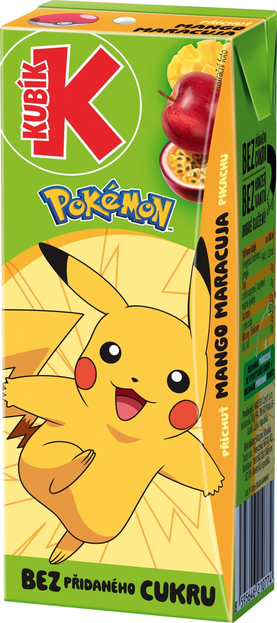 Kubík POKÉMON jablko příchuť MANGO-MARAKUJA 0,2L TP