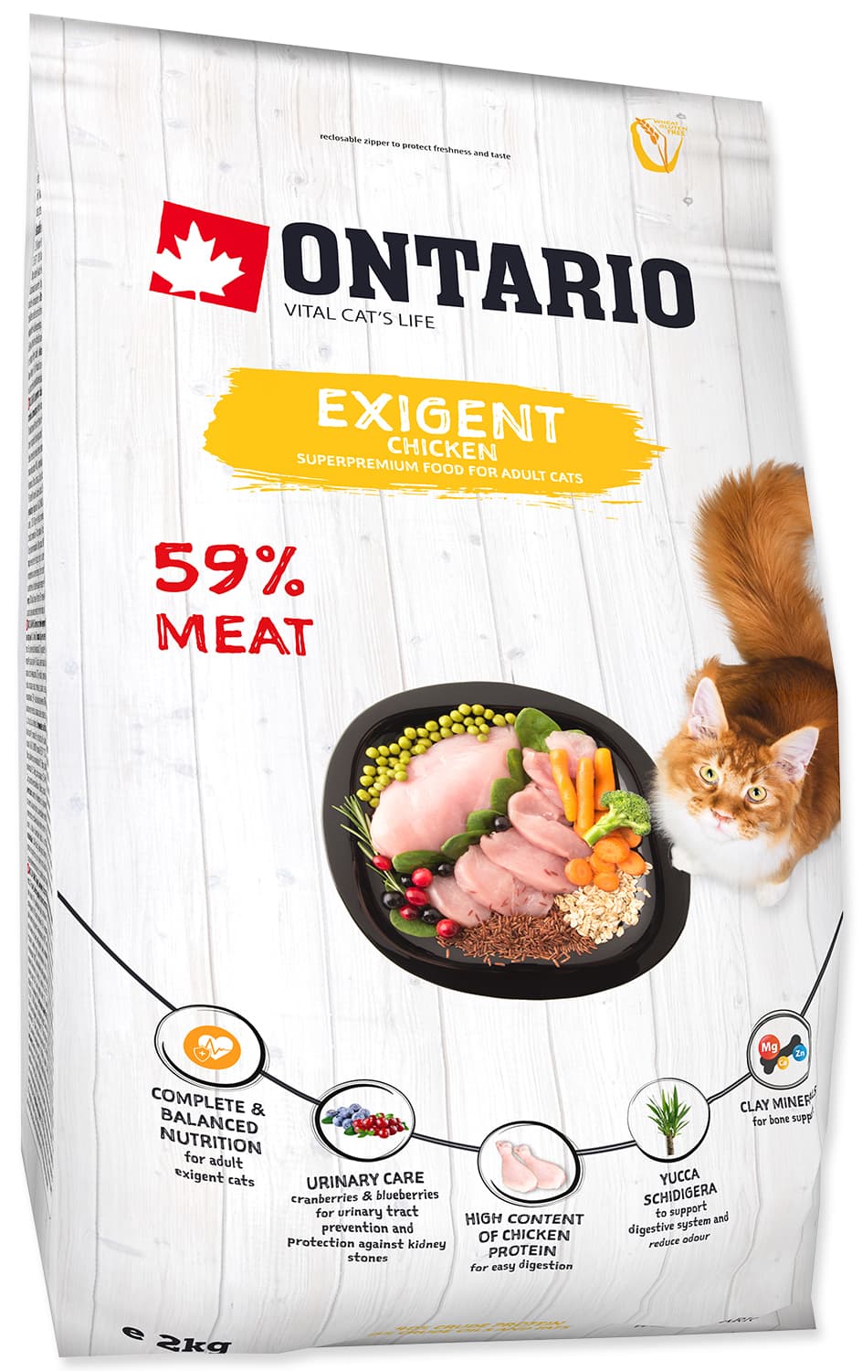 Ontario Exigent Granule s kuřecím pro kočky