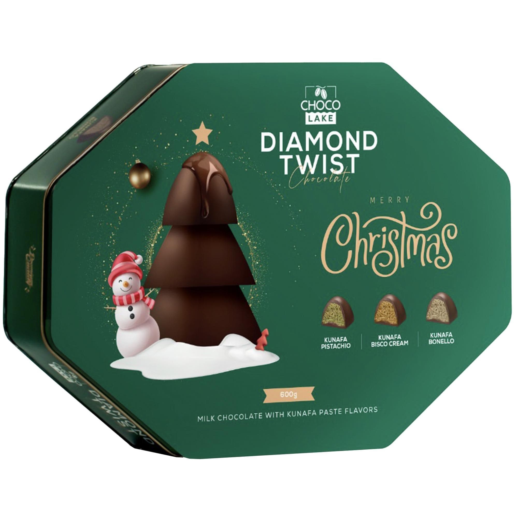 Choco Lake Diamonds Twist Milk Chocolate Kunafa & Pistachio – mléčné čokoládové pralinky s náplní