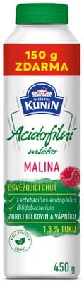Mlékárna Kunín Acidofilní mléko malina (1,3%)