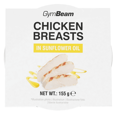 GymBeam Kuřecí prsa ve slunečnicovém oleji