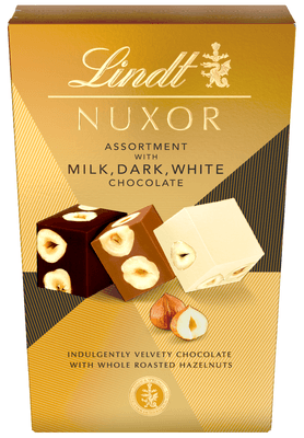 Lindt Bonboniéra Nuxor – mix mléčné, hořké a bílé čokolády
