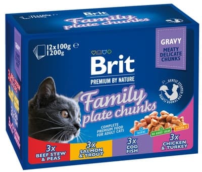 Brit Premium by Nature Kapsičky pro kočky multipack 12x100g