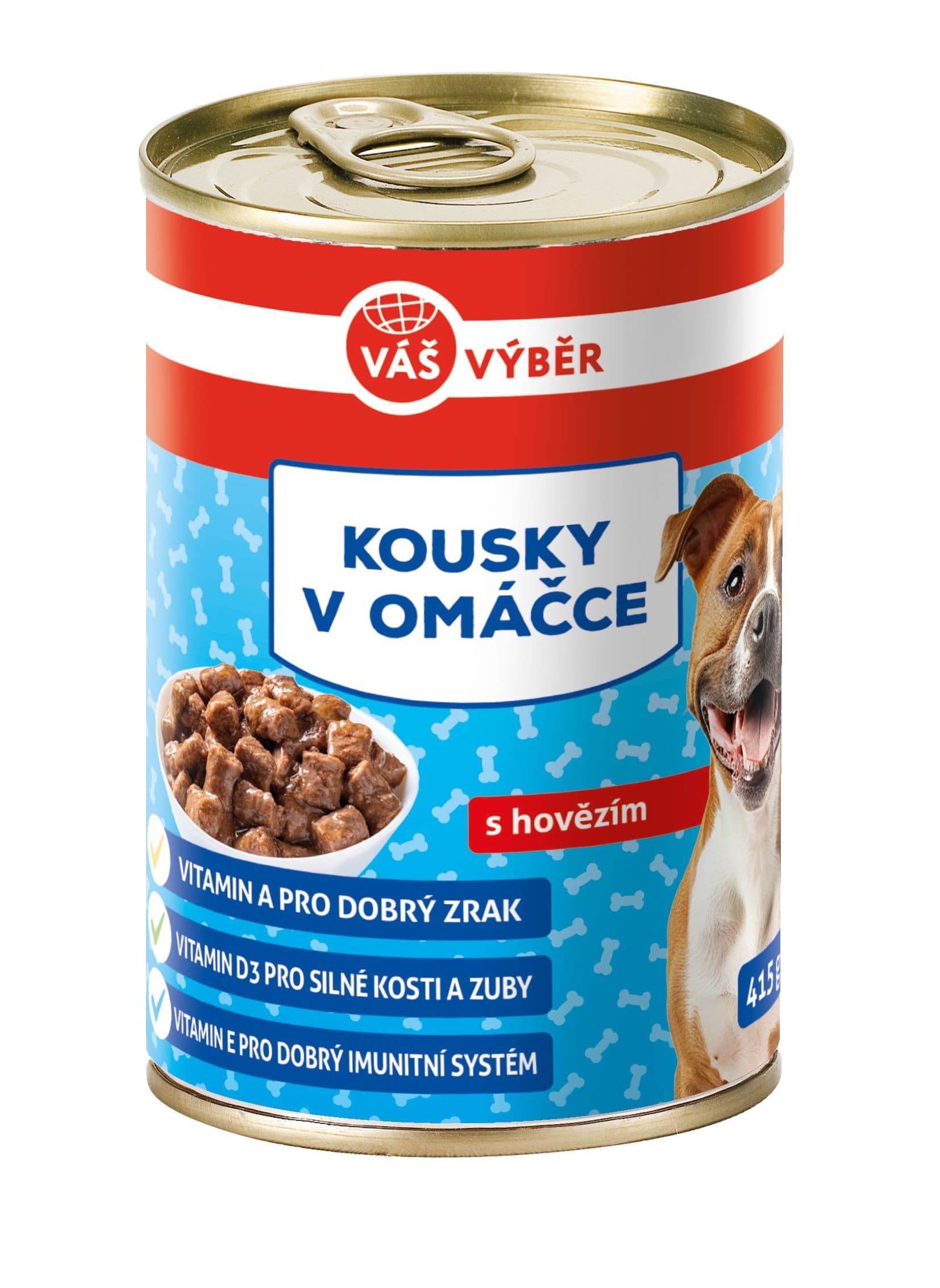 Váš výběr kousky pes hovězí omáčka 415g