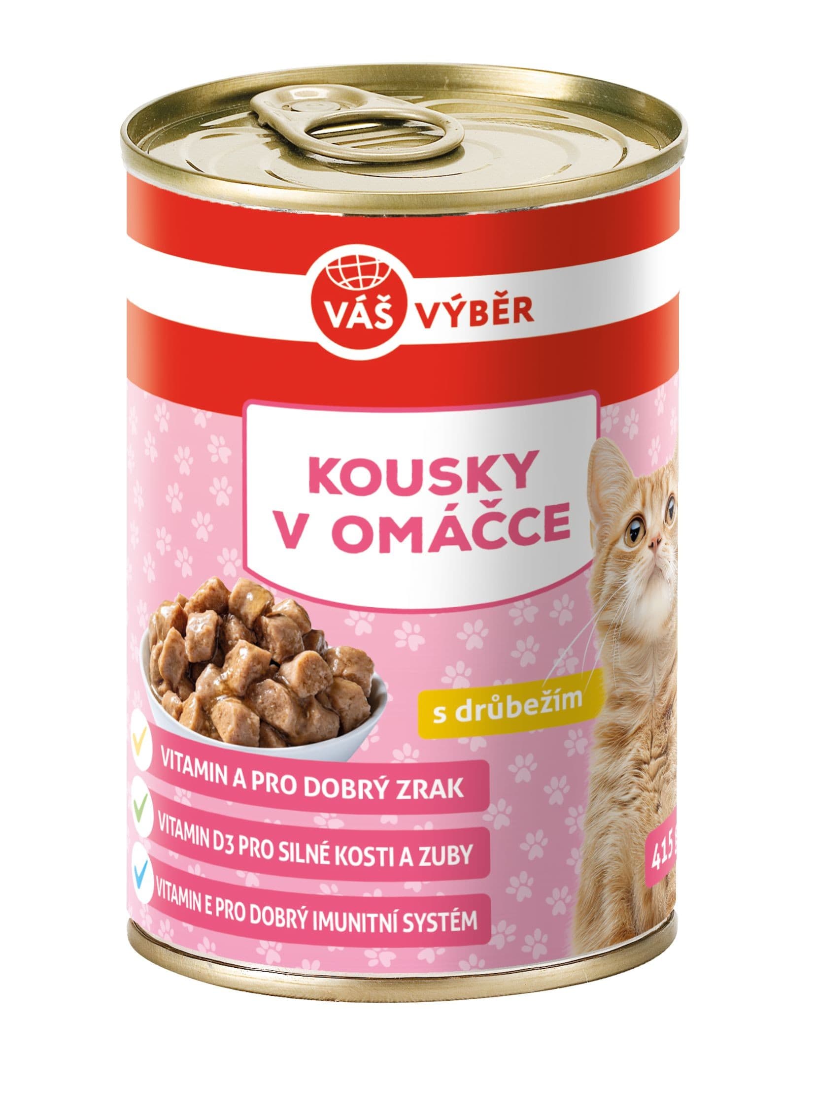 Váš výběr kousky kočka drůbeží omáčka 415g