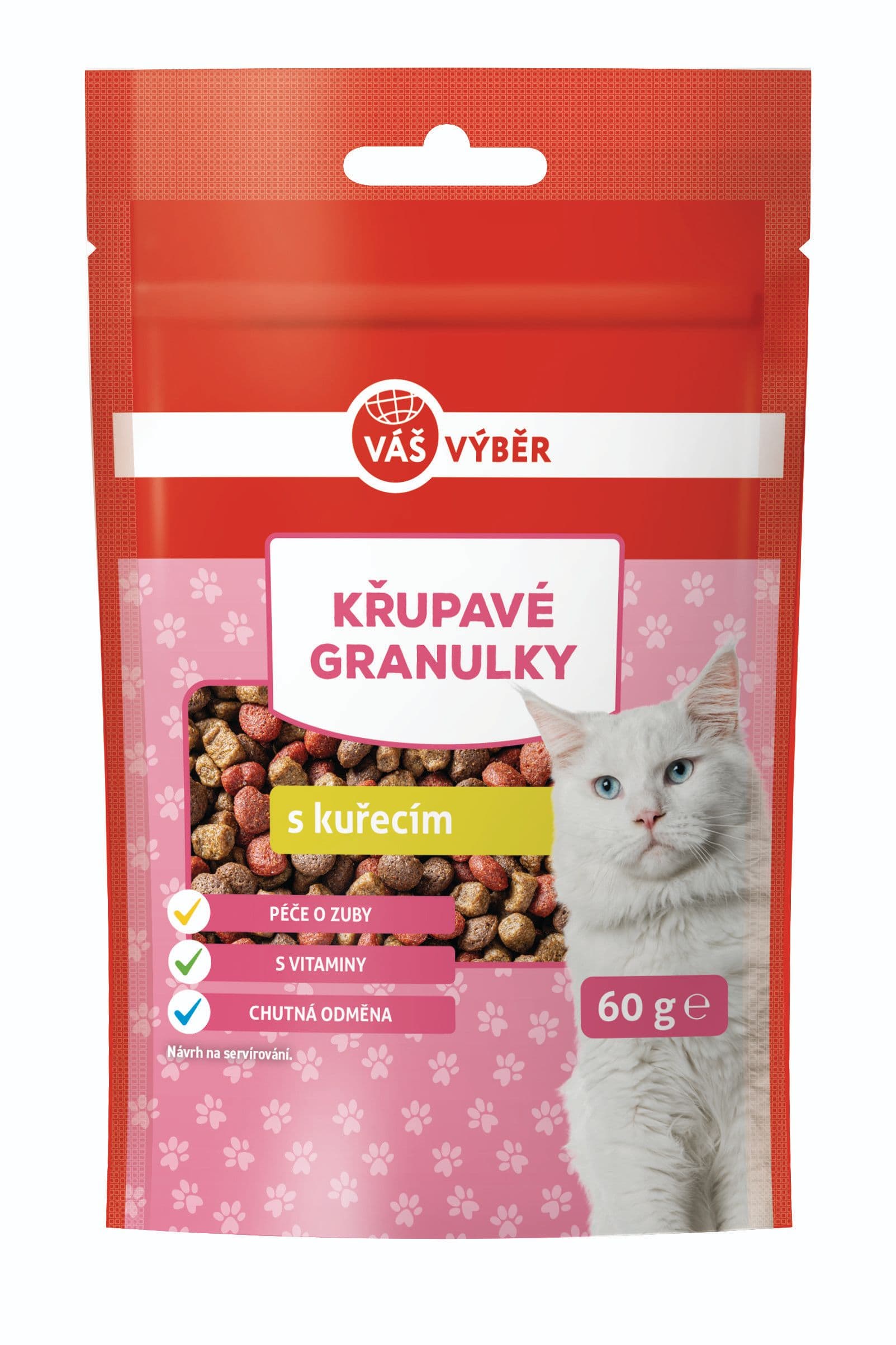 Váš výběr kočka kuře,sýr polštářky 60g
