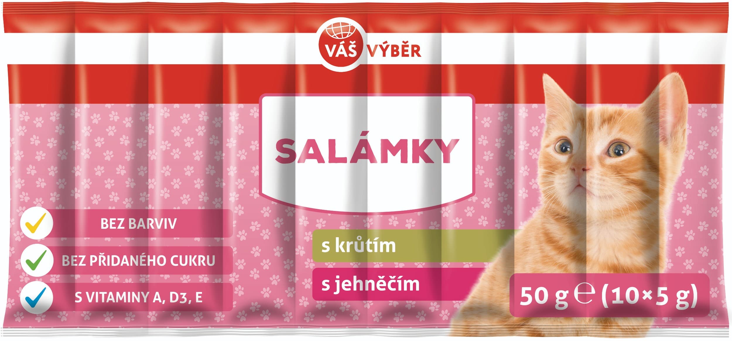 Váš výběr snack kočka tyčinky krůtí, jehně 50g