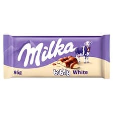 Milka čokoláda Bubbly bílá a mléčná s bublinkami 95g