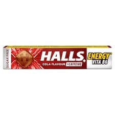Halls bonbóny s kolovou příchutí s vitamínem B6 a kofeinem 32g