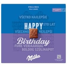 Milka bonboniéra Happy Birthday, mléčná náplň 110g
