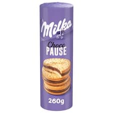 Milka Choco Pause kulaté sušenky s mléčnou náplní 260 g