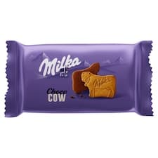 Milka Choco Cow sušenky polomáčené mléčnou čokoládou z alspkého mléka 40 g