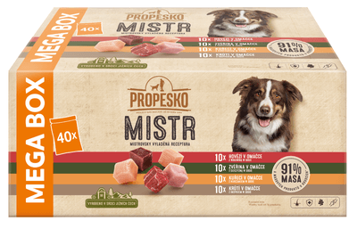 Propesko Mistr kapsičky pro psy, maso omáčka, 40x85g