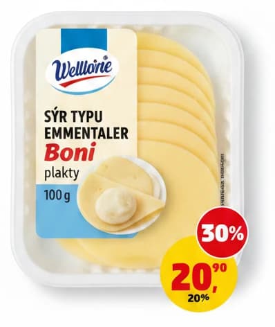 Sýr typu Emmentaler Boni plátky